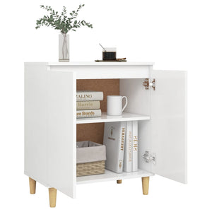 vidaXL Sideboard with Solid Wood Legs White 60x35x70 cm Engineered Wood