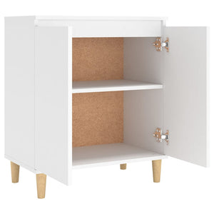 vidaXL Sideboard with Solid Wood Legs White 60x35x70 cm Engineered Wood