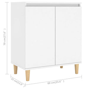 vidaXL Sideboard with Solid Wood Legs White 60x35x70 cm Engineered Wood