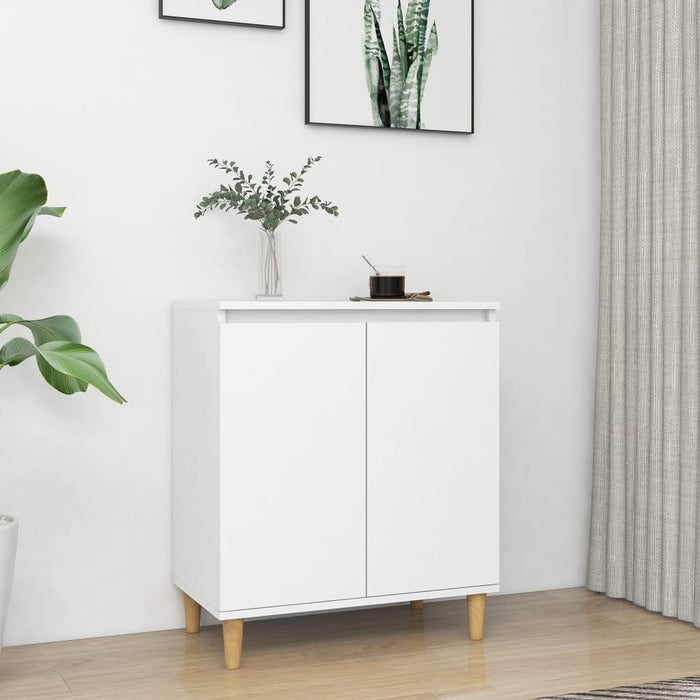 vidaXL Sideboard with Solid Wood Legs White 60x35x70 cm Engineered Wood