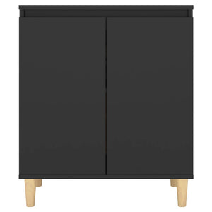 vidaXL Sideboard with Solid Wood Legs Black 60x35x70 cm Engineered Wood