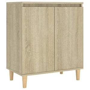 vidaXL Sideboard with Solid Wood Legs Sonoma Oak 60x35x70 cm Engineered Wood