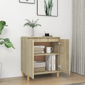 vidaXL Sideboard with Solid Wood Legs Sonoma Oak 60x35x70 cm Engineered Wood