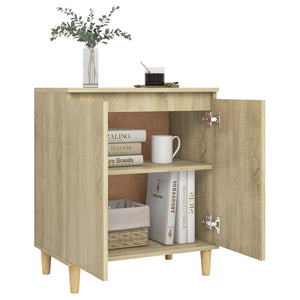 vidaXL Sideboard with Solid Wood Legs Sonoma Oak 60x35x70 cm Engineered Wood