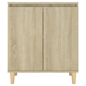 vidaXL Sideboard with Solid Wood Legs Sonoma Oak 60x35x70 cm Engineered Wood