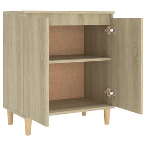 vidaXL Sideboard with Solid Wood Legs Sonoma Oak 60x35x70 cm Engineered Wood