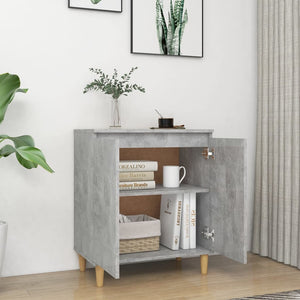 vidaXL Sideboard&Solid Wood Legs Concrete Grey 60x35x70 cm Engineered Wood