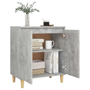 vidaXL Sideboard&Solid Wood Legs Concrete Grey 60x35x70 cm Engineered Wood