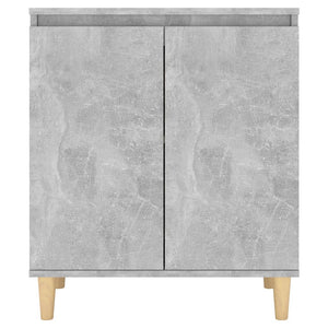 vidaXL Sideboard&Solid Wood Legs Concrete Grey 60x35x70 cm Engineered Wood