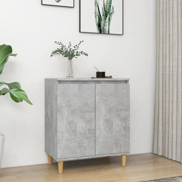 vidaXL Sideboard&Solid Wood Legs Concrete Grey 60x35x70 cm Engineered Wood