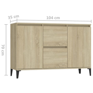 vidaXL Sideboard Sonoma Oak 104x35x70 cm Engineered Wood