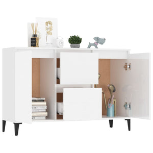 vidaXL Sideboard High Gloss White 104x35x70 cm Engineered Wood