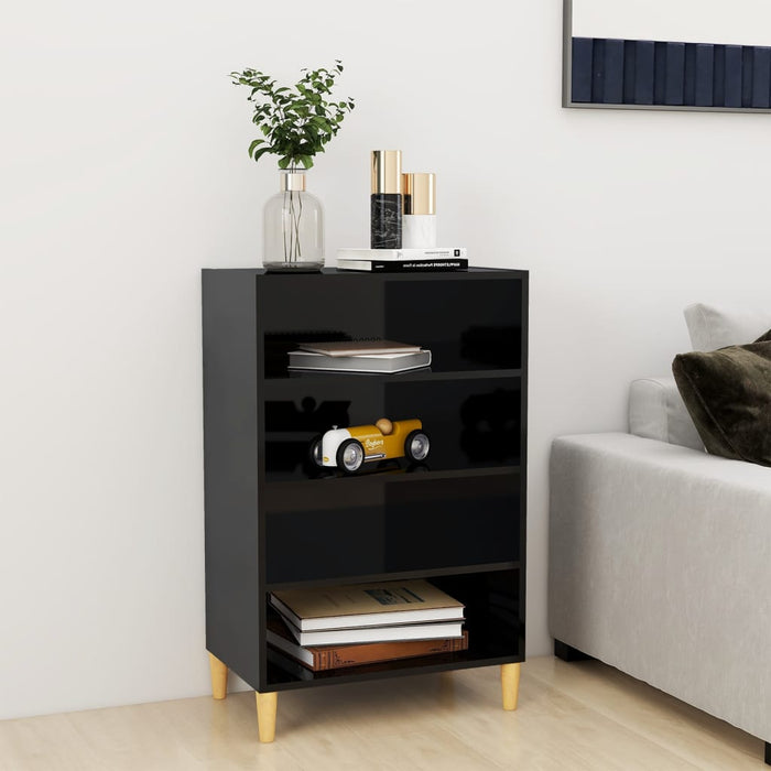 vidaXL Sideboard High Gloss Black 57x35x90 cm Engineered Wood