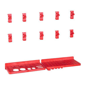 vidaXL 141 Piece Storage Bin Kit with Wall Panels Red and Black