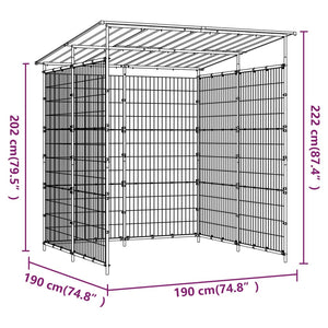 vidaXL Bicycle Shed 190x190x222 cm Steel Black