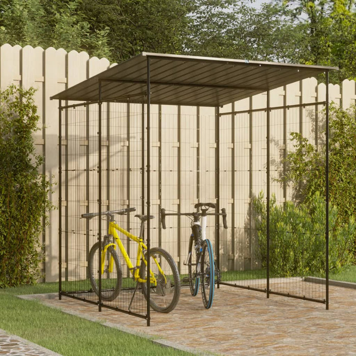 vidaXL Bicycle Shed 190x190x222 cm Steel Black