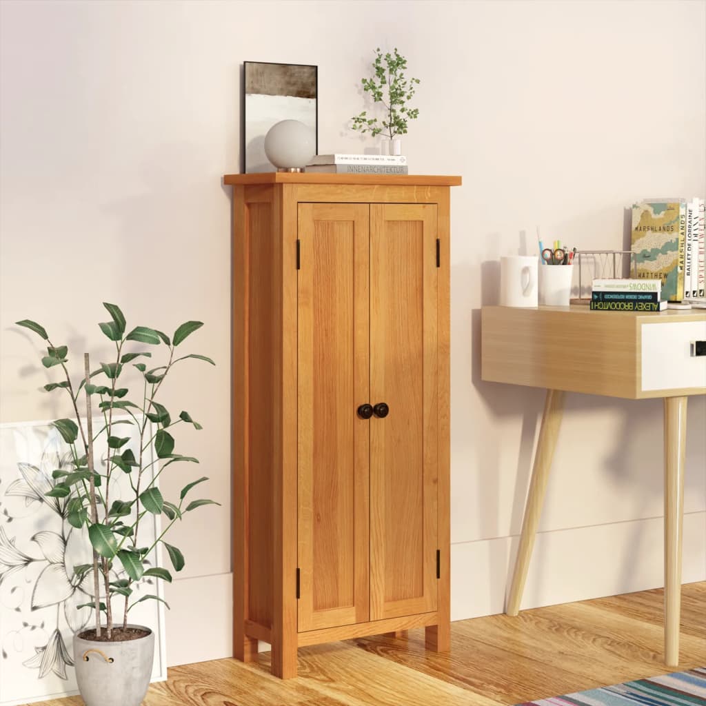 vidaXL Storage Cabinet 50x22x110 cm Solid Oak Wood