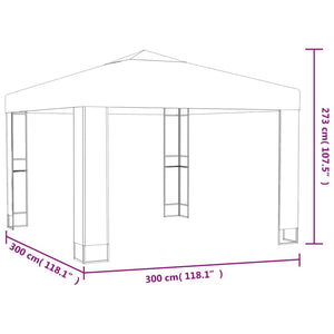 vidaXL Gazebo with Double Roof&LED String Lights 3x3 m Anthracite