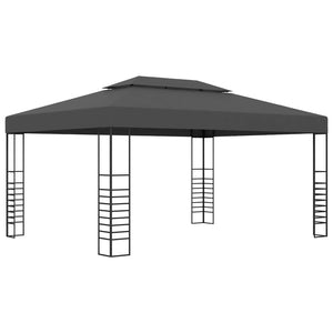 vidaXL Gazebo with LED String Lights 3x4 m Anthracite