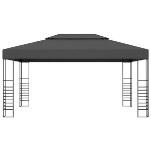 vidaXL Gazebo with LED String Lights 3x4 m Anthracite