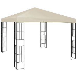 vidaXL Gazebo with LED String Lights 3x3 m Cream