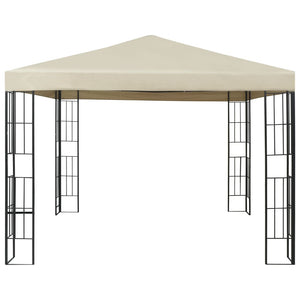 vidaXL Gazebo with LED String Lights 3x3 m Cream