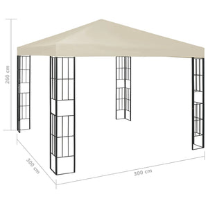 vidaXL Gazebo with LED String Lights 3x3 m Cream