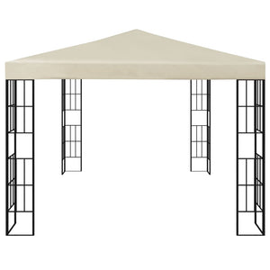 vidaXL Gazebo with LED String Lights 3x4 m Cream