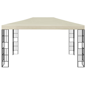 vidaXL Gazebo with LED String Lights 3x4 m Cream