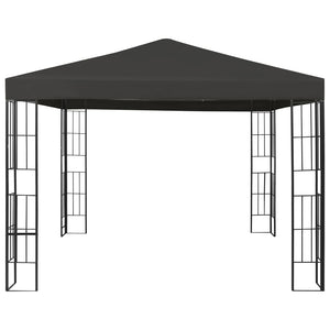 vidaXL Gazebo with LED String Lights 3x3 m Anthracite