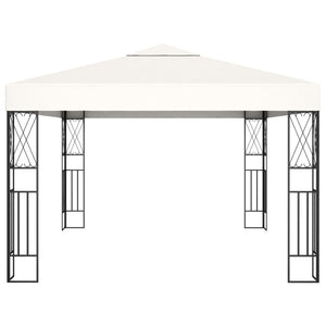 vidaXL Gazebo with LED String Lights 3x4 m Cream Fabric