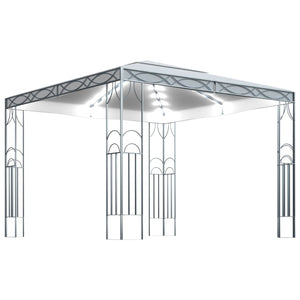 vidaXL Gazebo with LED String Lights 300x300 cm Cream