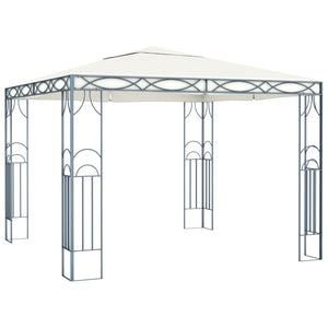 vidaXL Gazebo with LED String Lights 300x300 cm Cream