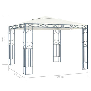 vidaXL Gazebo with LED String Lights 300x300 cm Cream