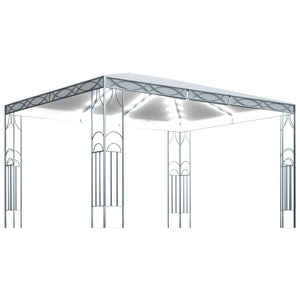 vidaXL Gazebo with LED String Lights 400x300 cm Cream