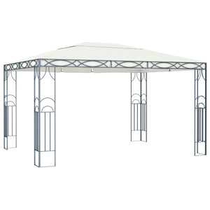 vidaXL Gazebo with LED String Lights 400x300 cm Cream