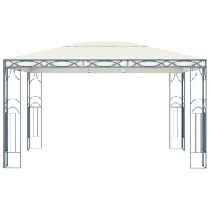 vidaXL Gazebo with LED String Lights 400x300 cm Cream