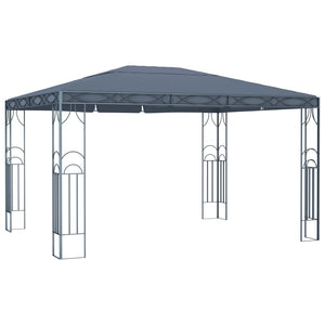 vidaXL Gazebo with LED String Lights 400x300 cm Anthracite