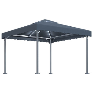 vidaXL Gazebo with LED String Lights 300x300 cm Anthracite Aluminium