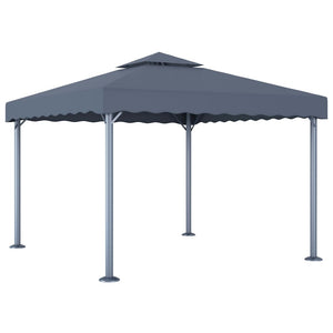 vidaXL Gazebo with LED String Lights 300x300 cm Anthracite Aluminium