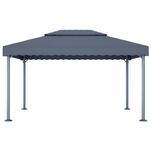 vidaXL Gazebo with LED String Lights 400x300 cm Anthracite Aluminium