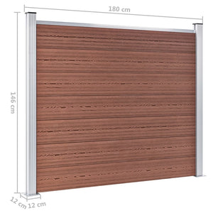 vidaXL Fence Panel Set WPC 872x146 cm Brown