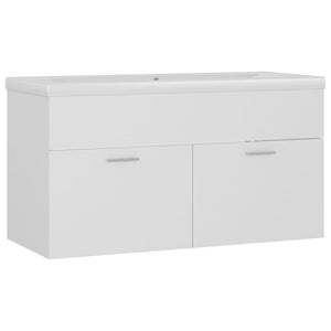 vidaXL Sink Cabinet with Built-in Basin White Engineered Wood