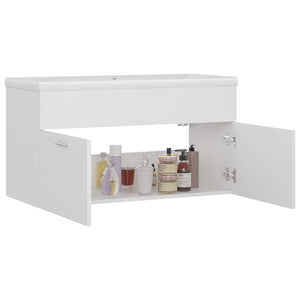 vidaXL Sink Cabinet with Built-in Basin White Engineered Wood