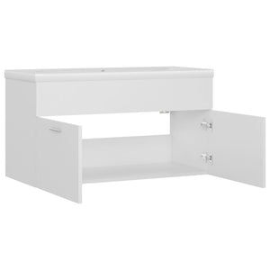 vidaXL Sink Cabinet with Built-in Basin White Engineered Wood