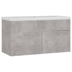 vidaXL Sink Cabinet with Built-in Basin Concrete Grey Engineered Wood