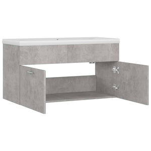 vidaXL Sink Cabinet with Built-in Basin Concrete Grey Engineered Wood