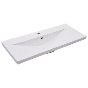 vidaXL Sink Cabinet with Built-in Basin High Gloss White Engineered Wood