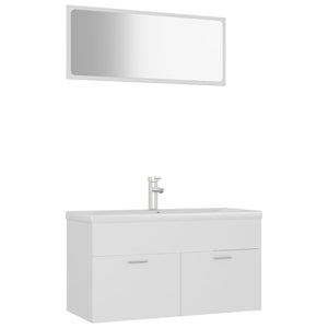 vidaXL Bathroom Furniture Set White Engineered Wood