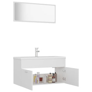 vidaXL Bathroom Furniture Set White Engineered Wood